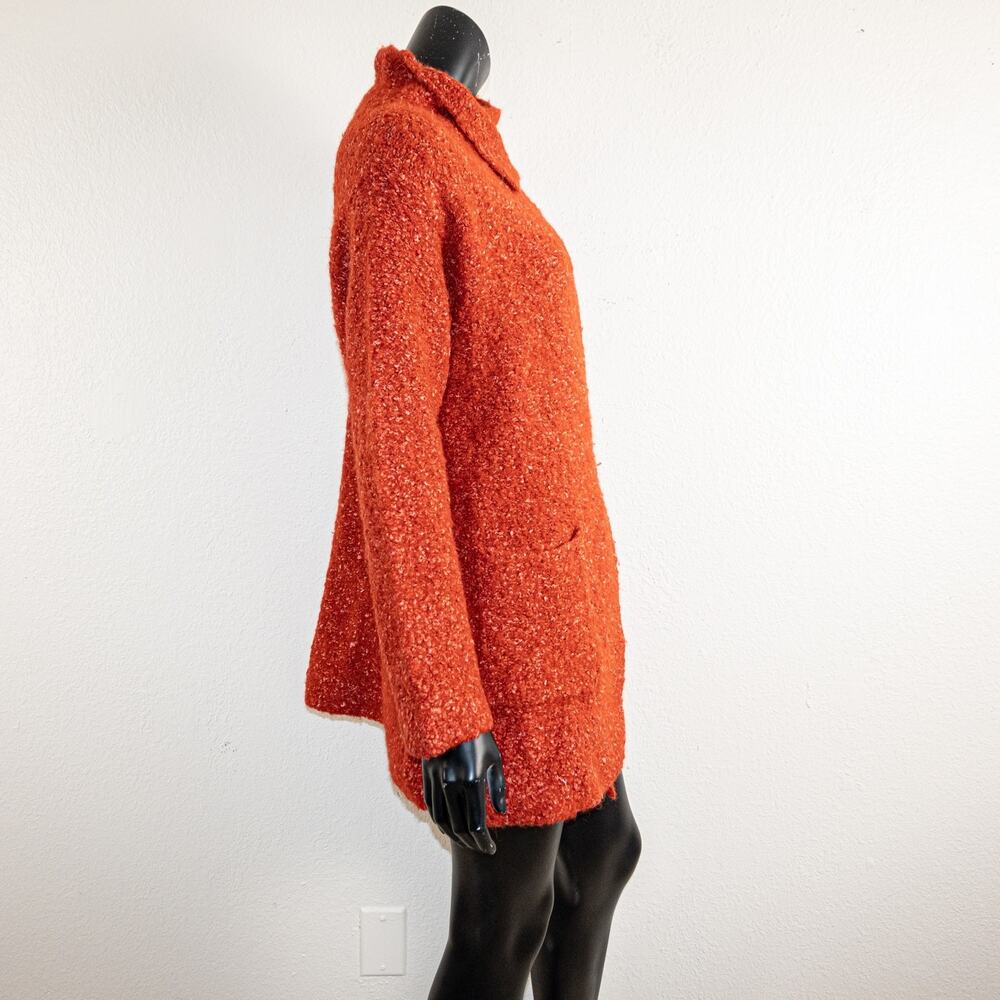EILEEN FISHER Boucle tweed Coat Alpaca Wool in Burned Orange Medium - Picture 5 of 10